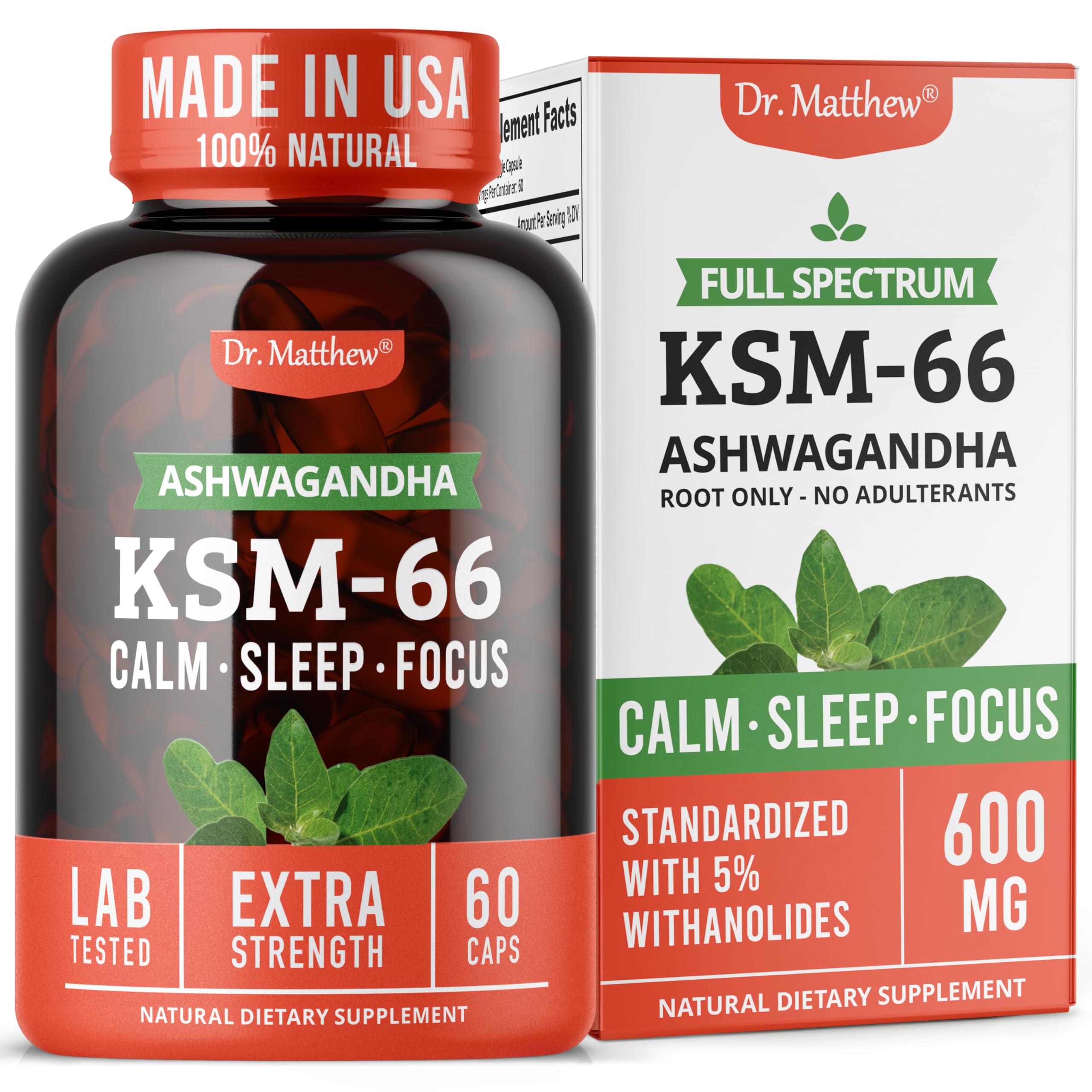 KSM-66 Ashwagandha 600mg bottle label