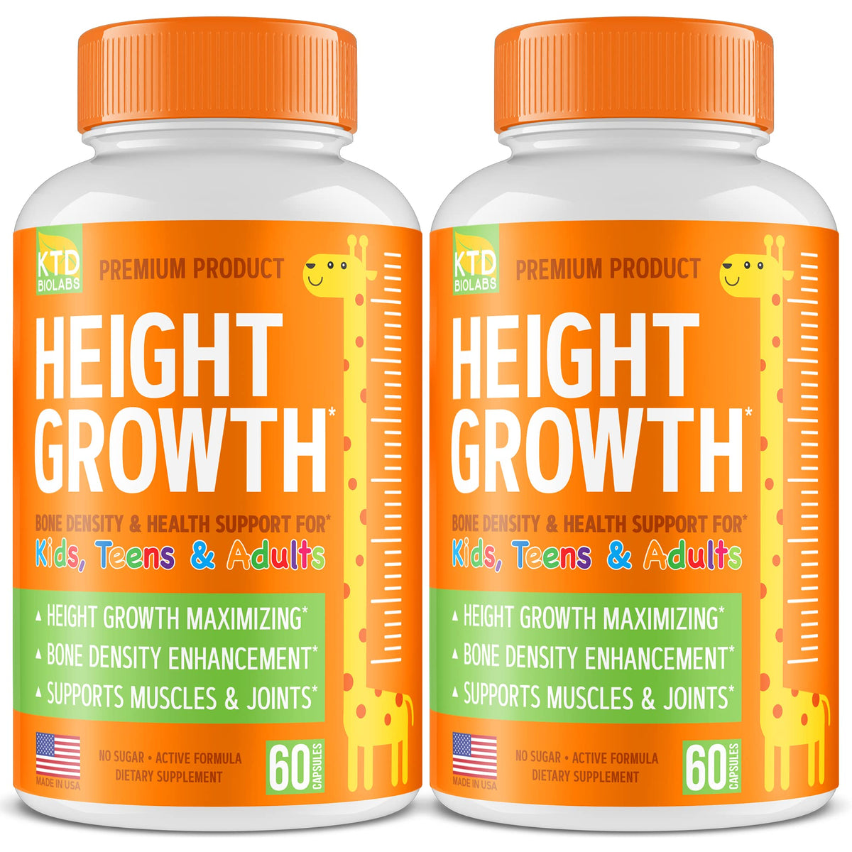 KTD BIOLABS height growth pills bottle and capsules