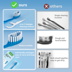 Close-up of nylon bristles inside a compact travel toothbrush