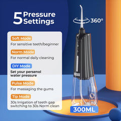 KUEIOX 5 modes for toothbrush and flosser combo illustration