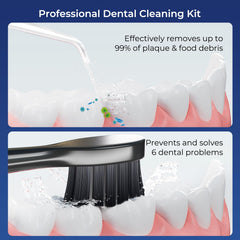 KUEIOX Black dual-function toothbrush and water flosser, side profile