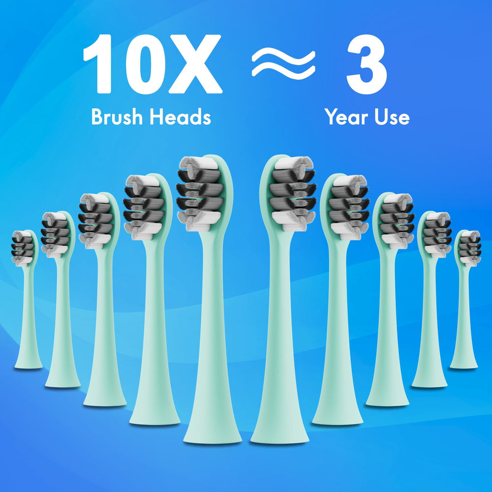 Set of 10 replacement brush heads for Kuicur