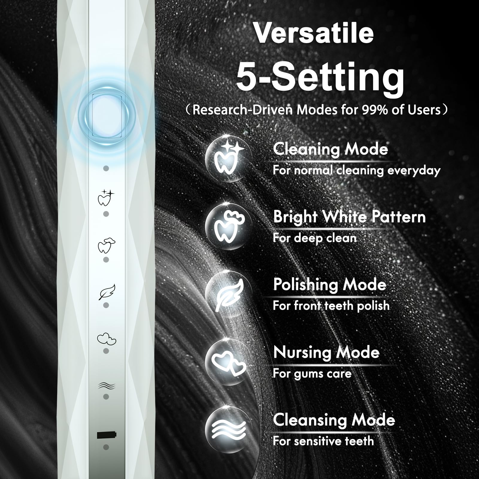 Close-up of diamond-pattern handle grip