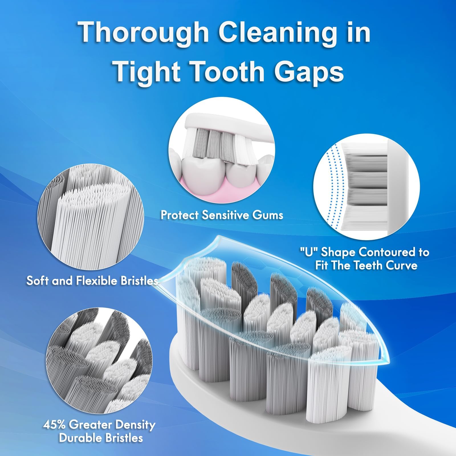 Kuicur toothbrush kit including 10 brush heads