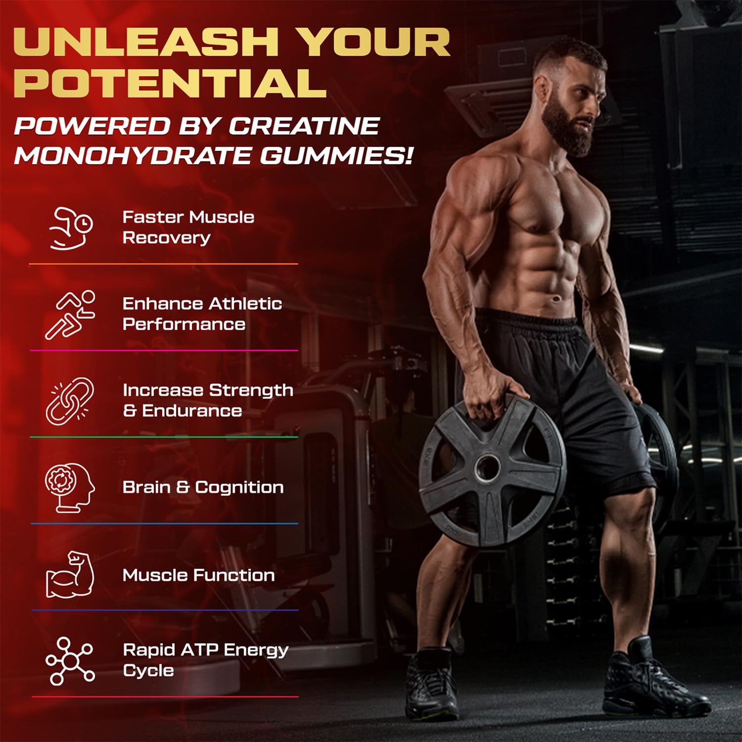 Nutrition facts label of Kukaly Creatine Gummies
