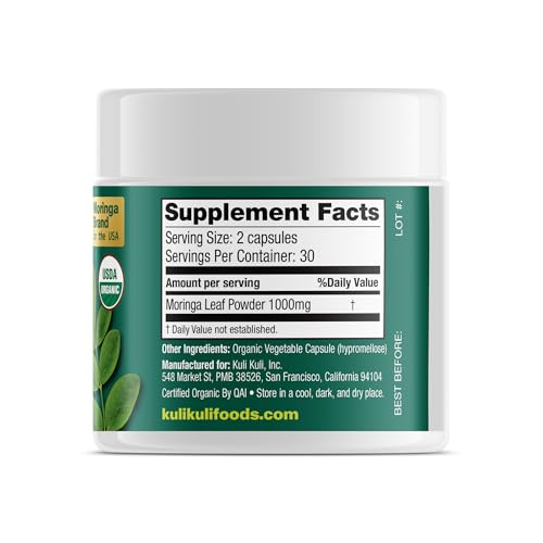 Back label with supplement facts and ingredients