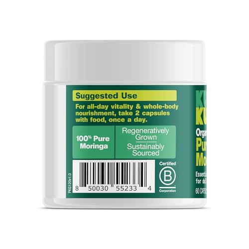 Ingredients panel for Kuli Kuli Organic Moringa Capsules