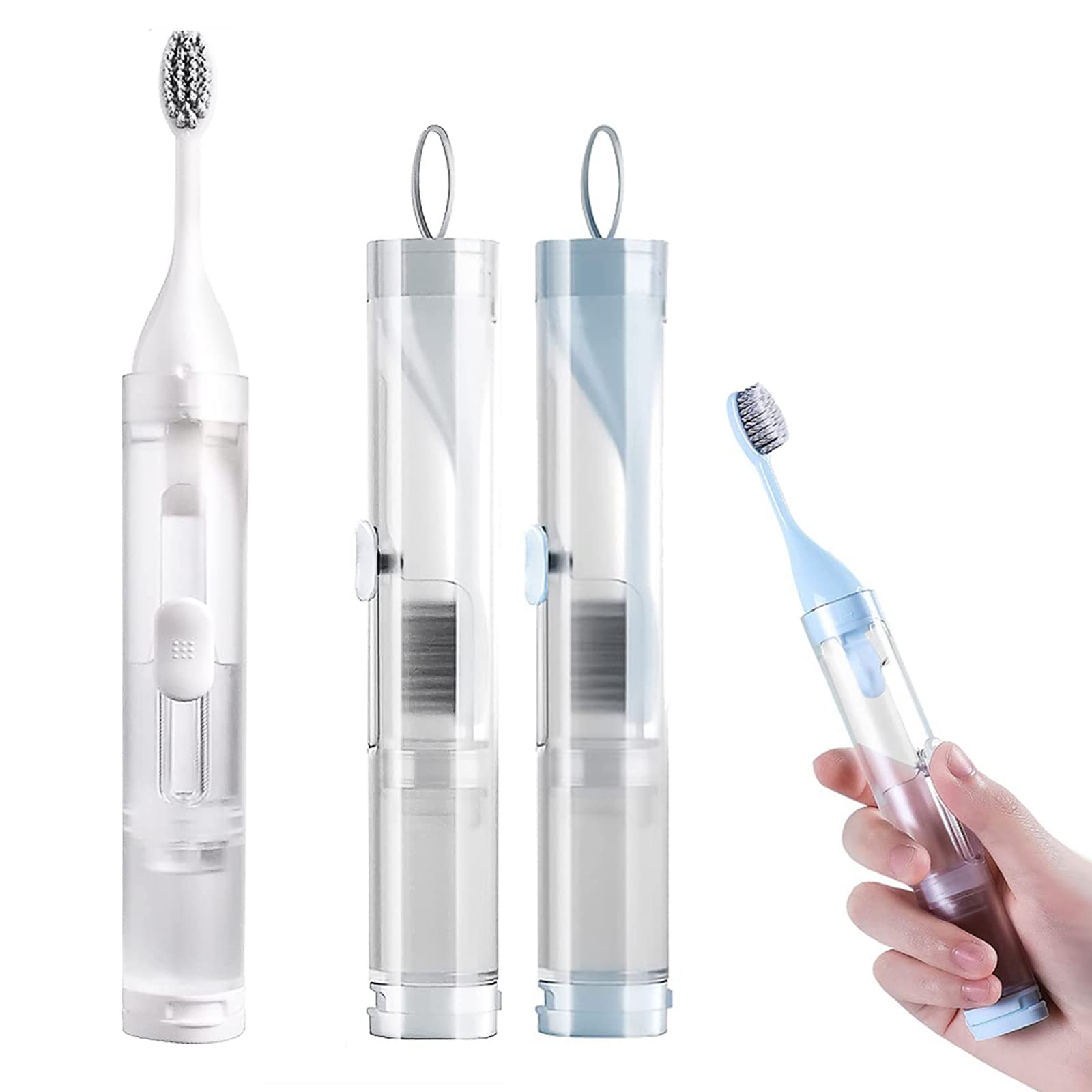 Kulusion 2Pcs Travel Toothbrush Kit open with built-in toothpaste container
