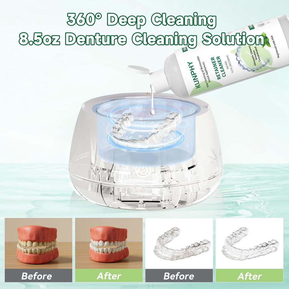 Liquid cleaner being added to water in ultrasonic cleaner