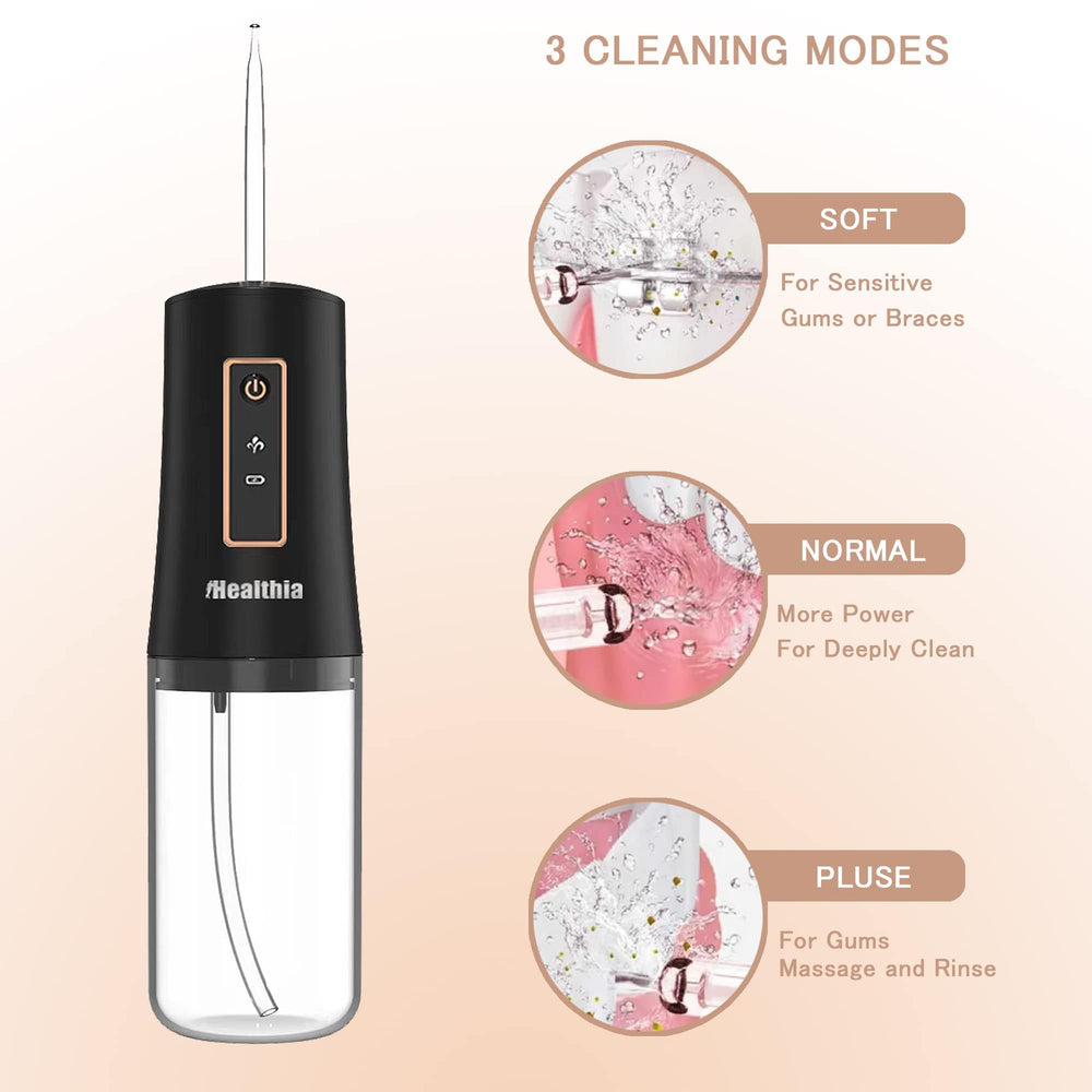 KUSKER cordless water flosser side profile Elegant Black
