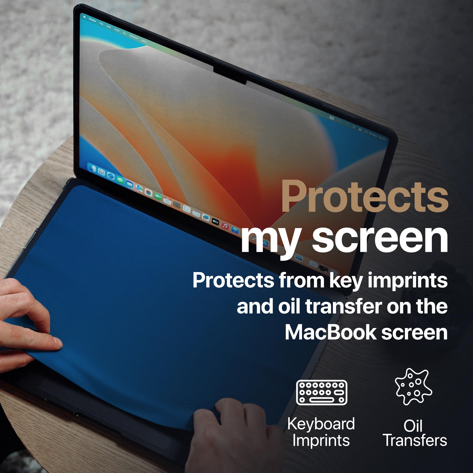 Tablet screen cleaned with microfiber cloth