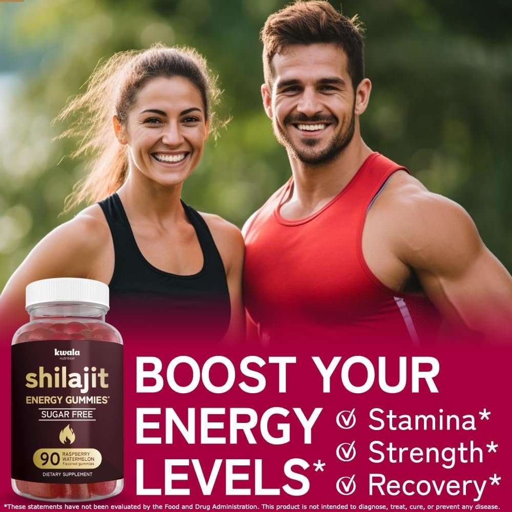 Shilajit Gummies bottle label displaying 90 count