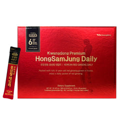 KWANGDONG Premium Korean Red Ginseng Extract - front of packaging with 30 daily packs