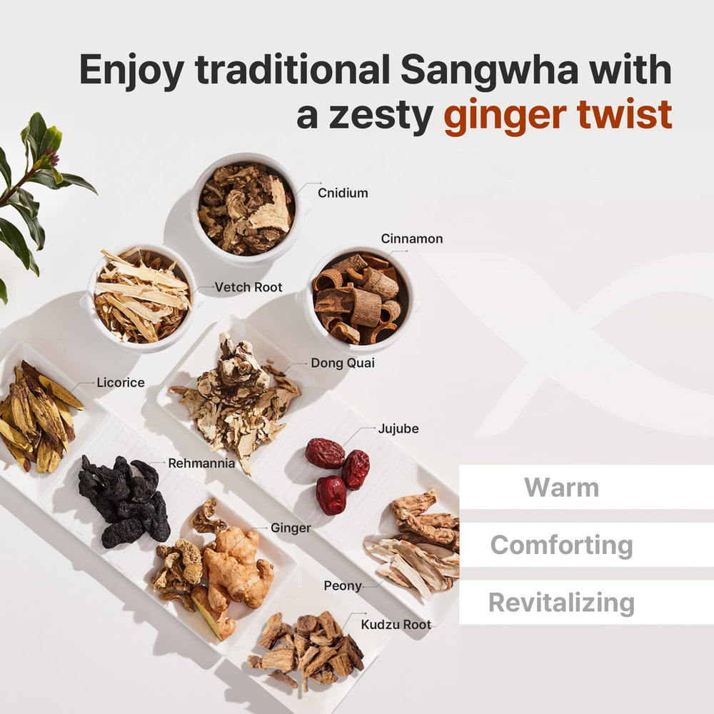Herbal ingredients including cinnamon, dry ginger, and licorice
