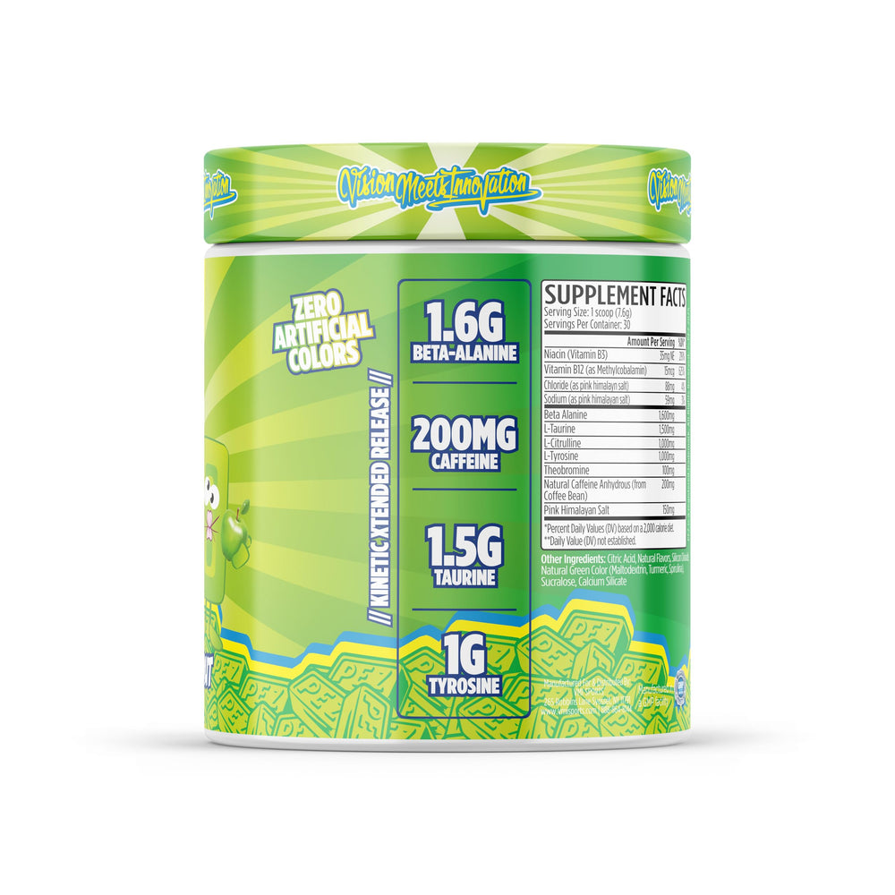 Pouring KXR Sport PEZ Sour Green Apple into a glass of water