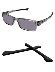 Kygear black silicone temple sleeve for Oakley Airdrop OX8046, front view