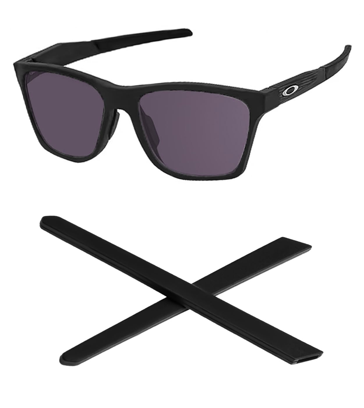 Kygear black silicone temple sleeve attached to Oakley Activate OX8173/OX8169F eyewear