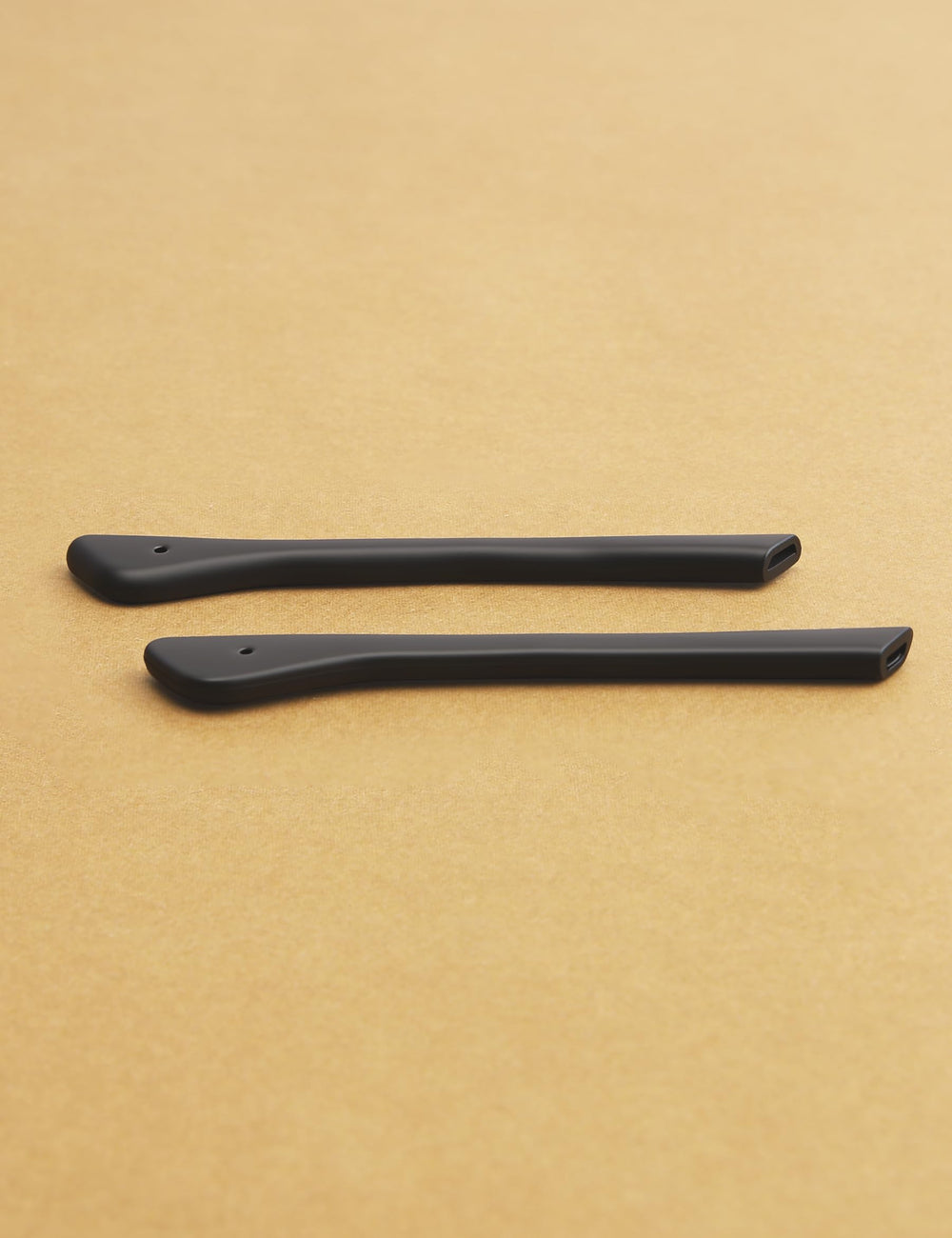 Non-slip textured silicone grip on temple sleeve