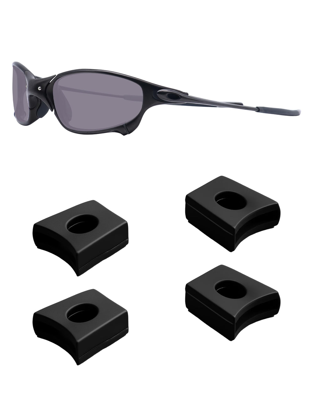 Kygear 2 Pairs Black Replacement Nose Bridge Flex Couplers front view