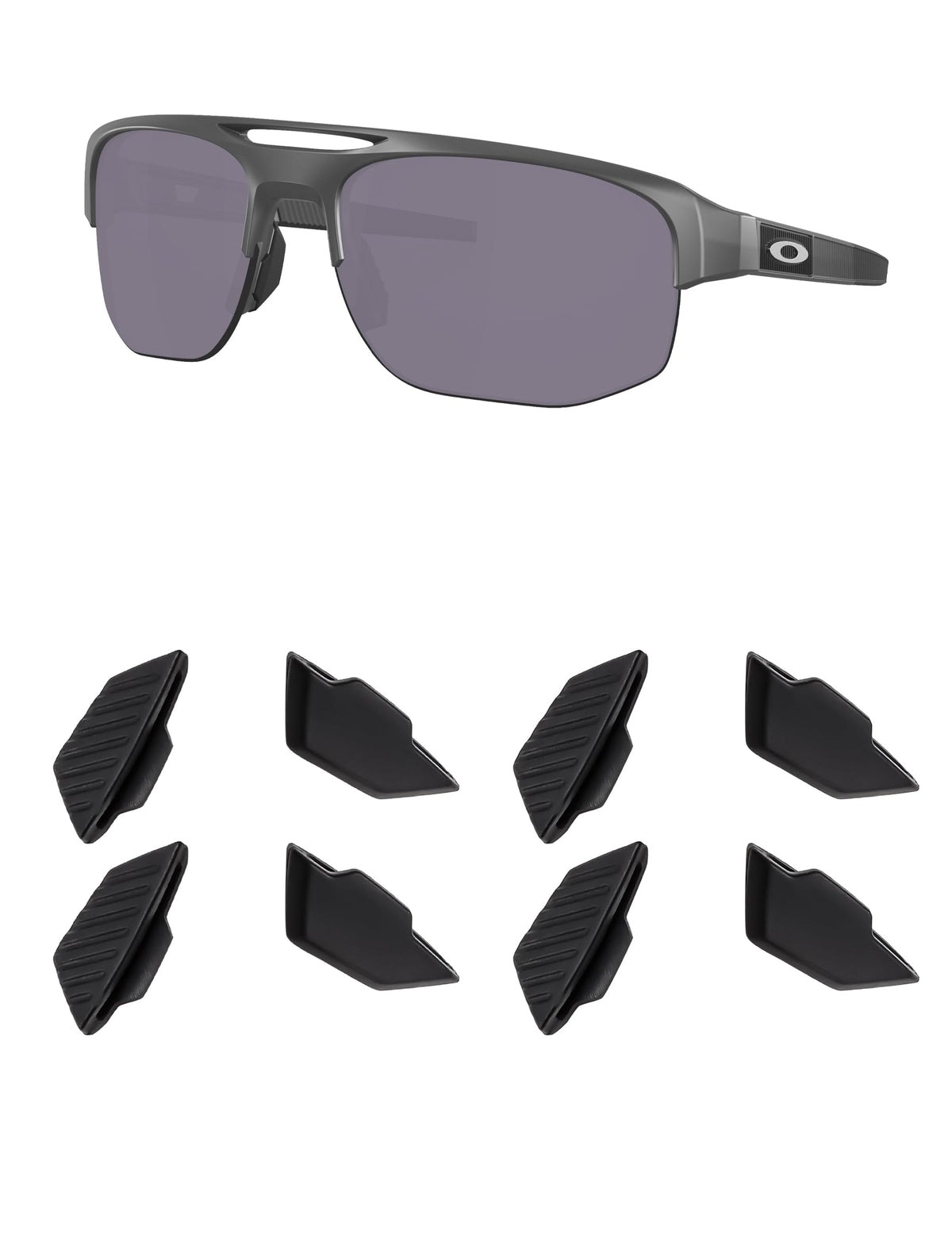 Kygear black silicone nose pads on Oakley Mercenary OO9424 sunglasses
