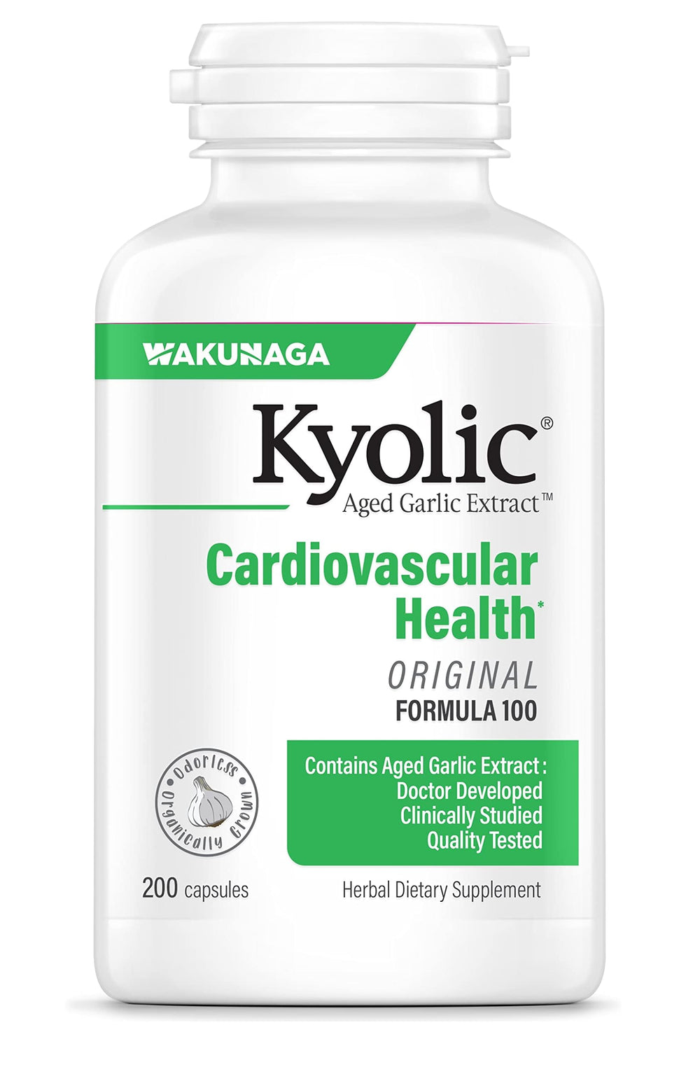 Kyolic Aged Garlic Extract Formula 100 bottle for cardiovascular health