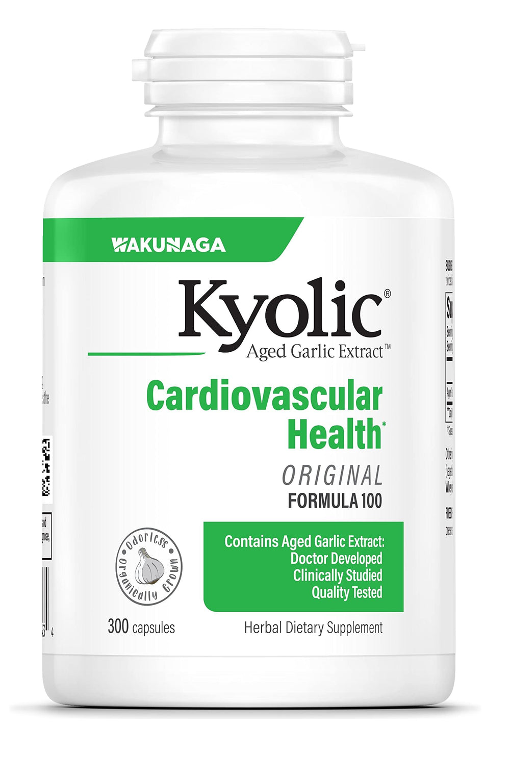 Kyolic Aged Garlic Extract Formula 100 bottle with Cardiovascular label