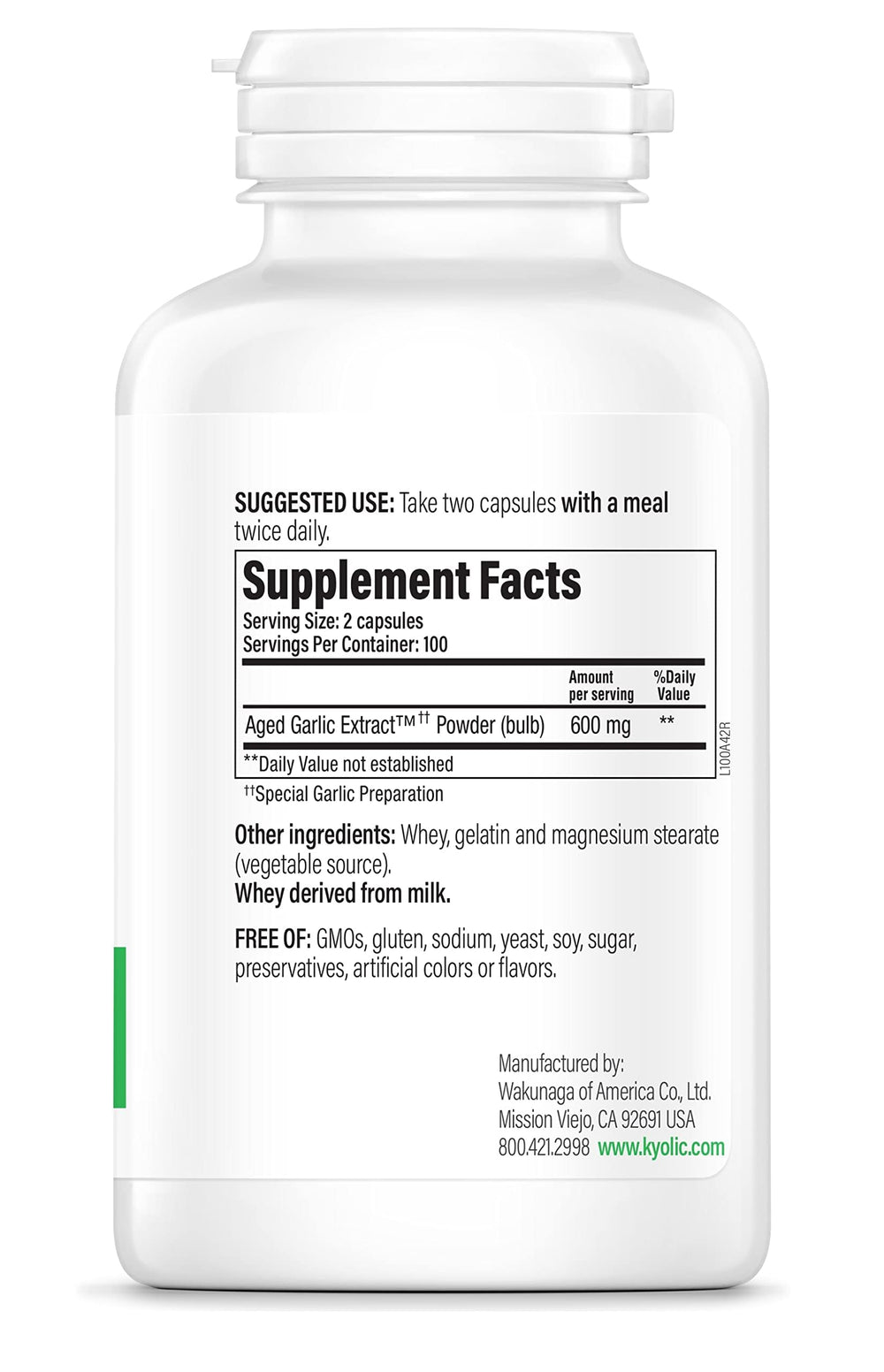 Odorless aging process of Kyolic garlic extract