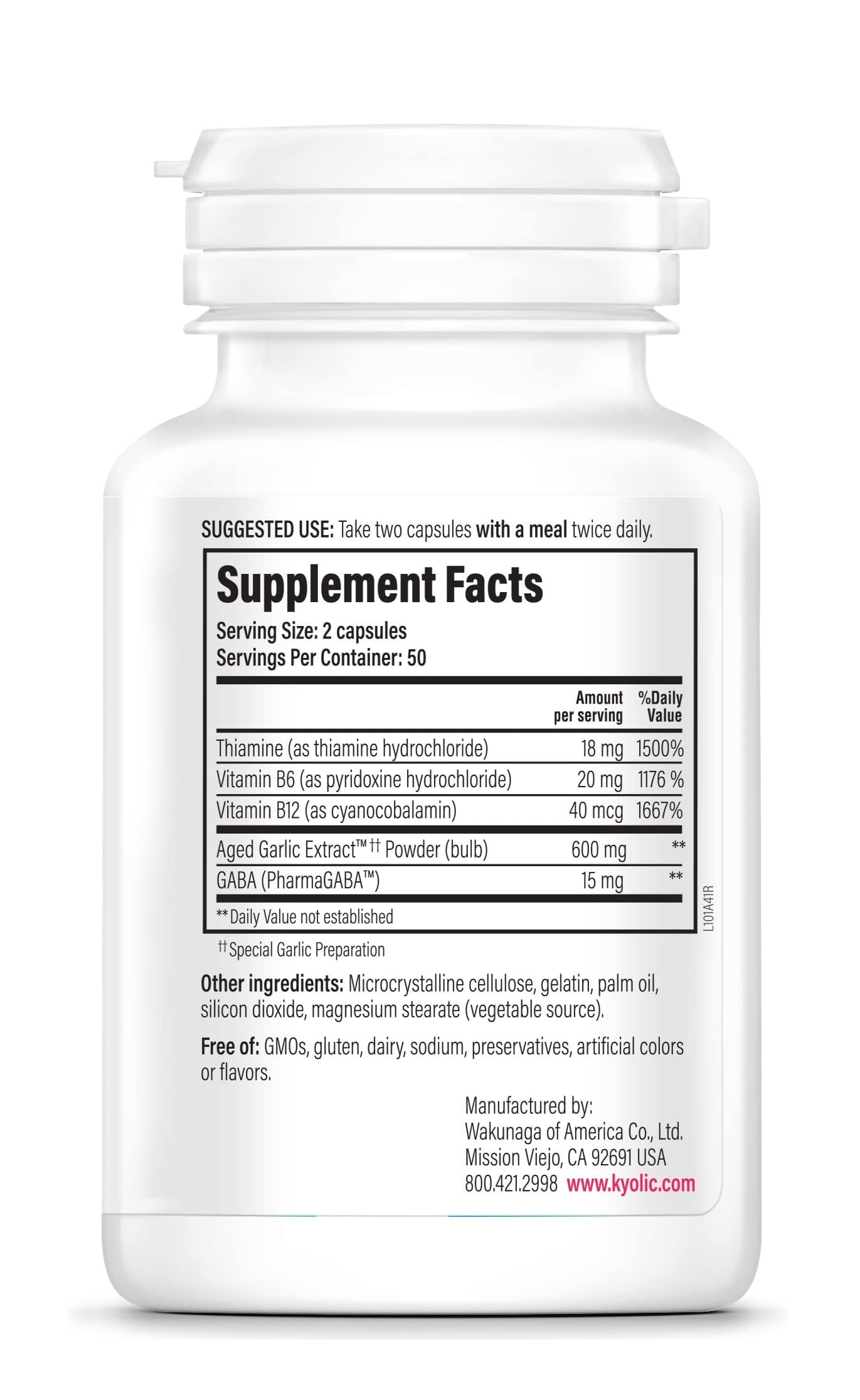 GABA and B vitamins included in Formula 101