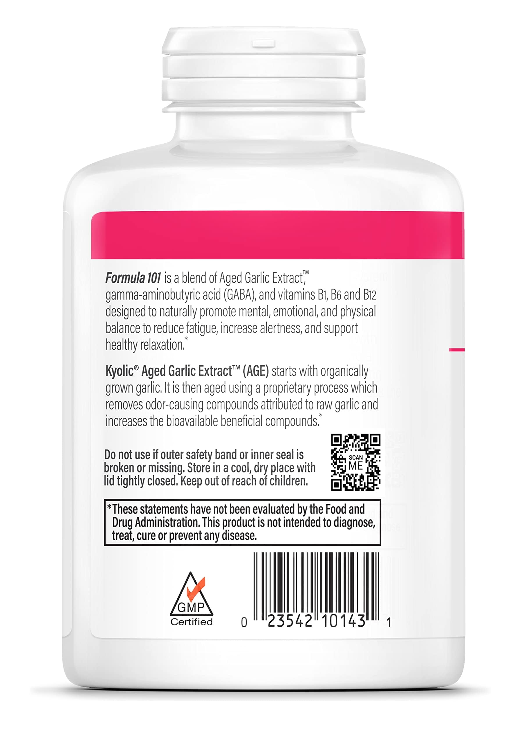 Kyolic Aged Garlic Extract Formula 101 packaging and capsules on a clean surface