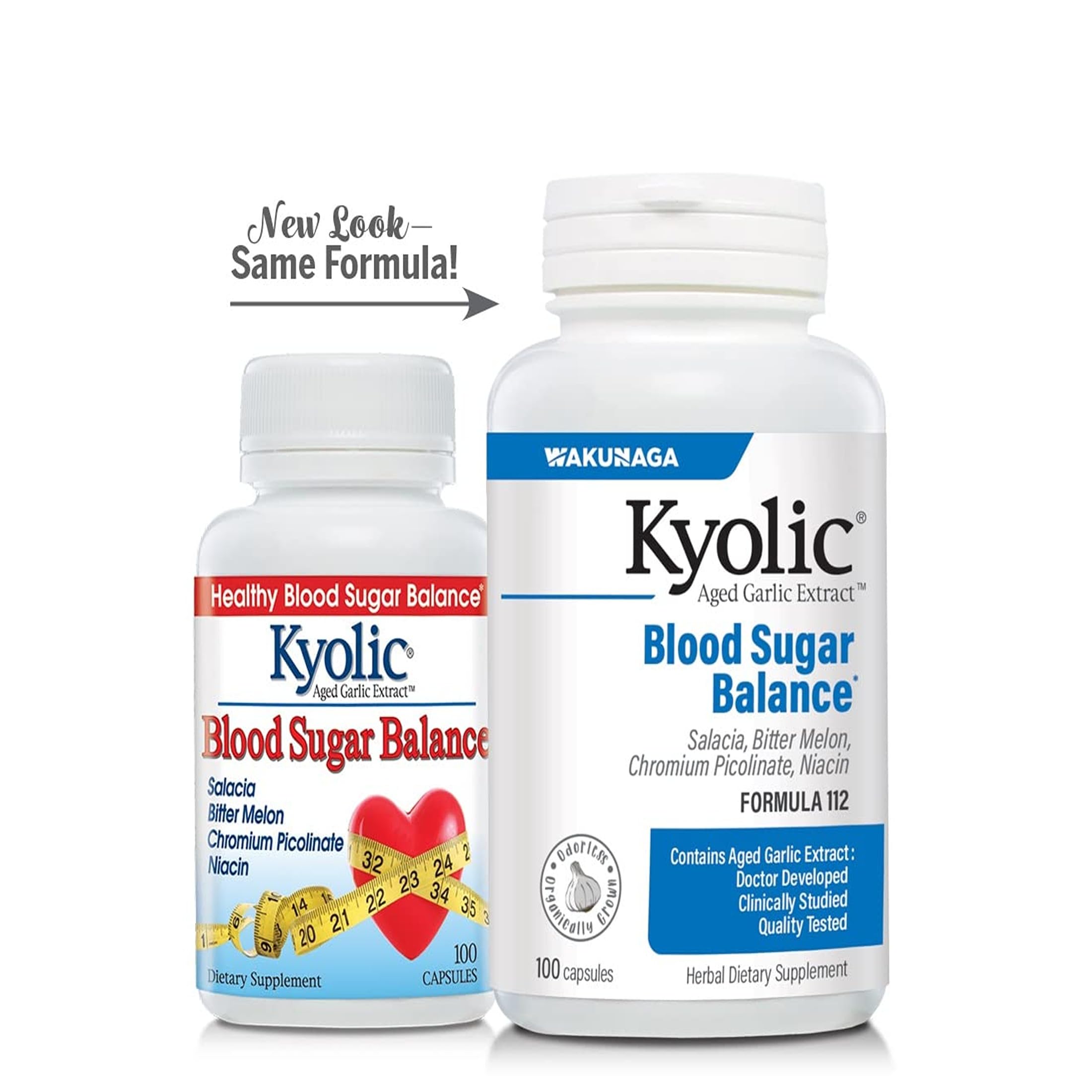 Supplement facts panel for Kyolic Blood Sugar Balance Formula 112