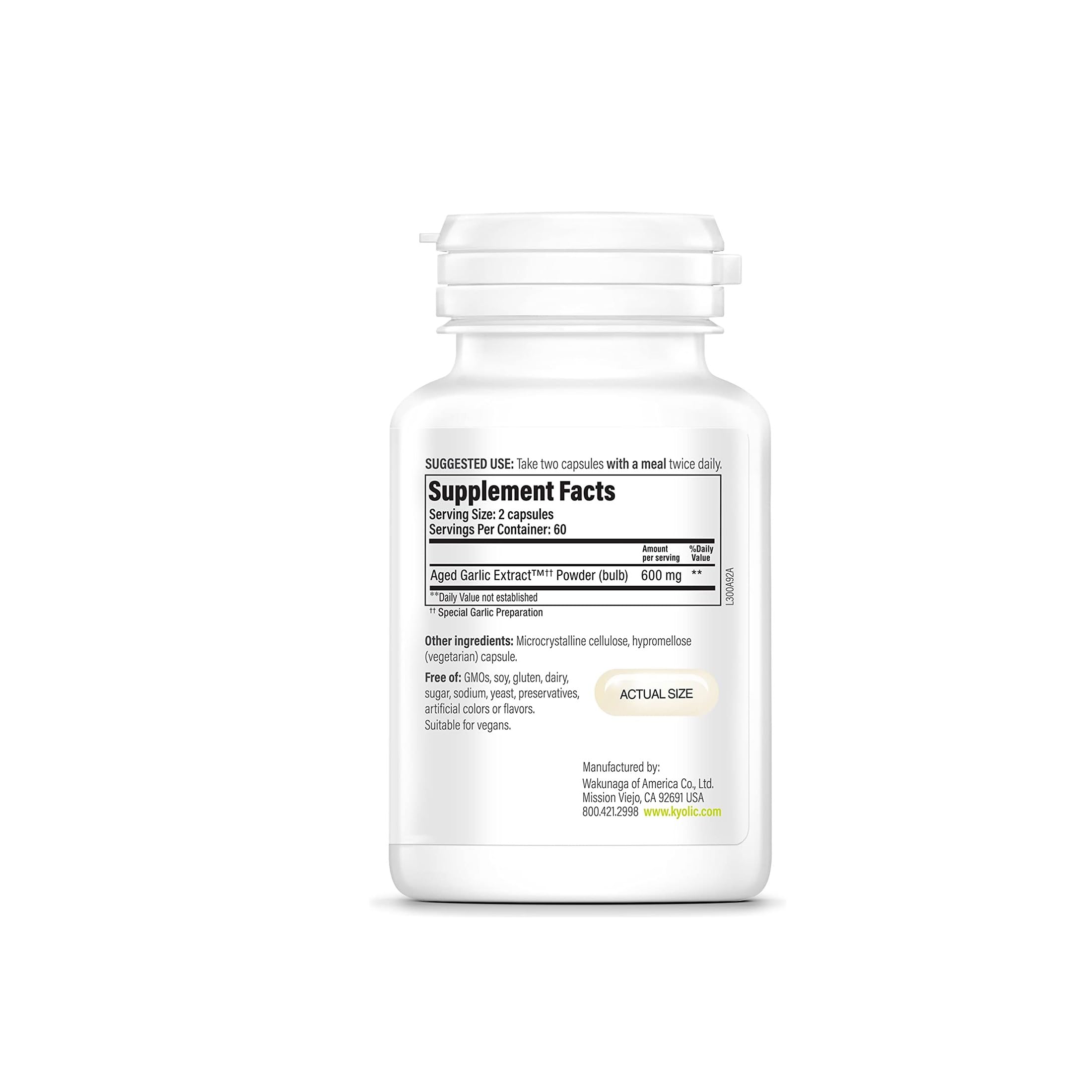 Capsules of Kyolic Aged Garlic Extract Formula 300