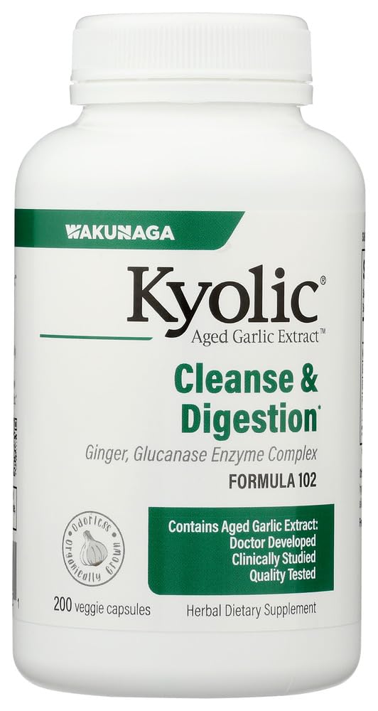 Kyolic Formula 102 Aged Garlic Extract 200 Veggie Capsules