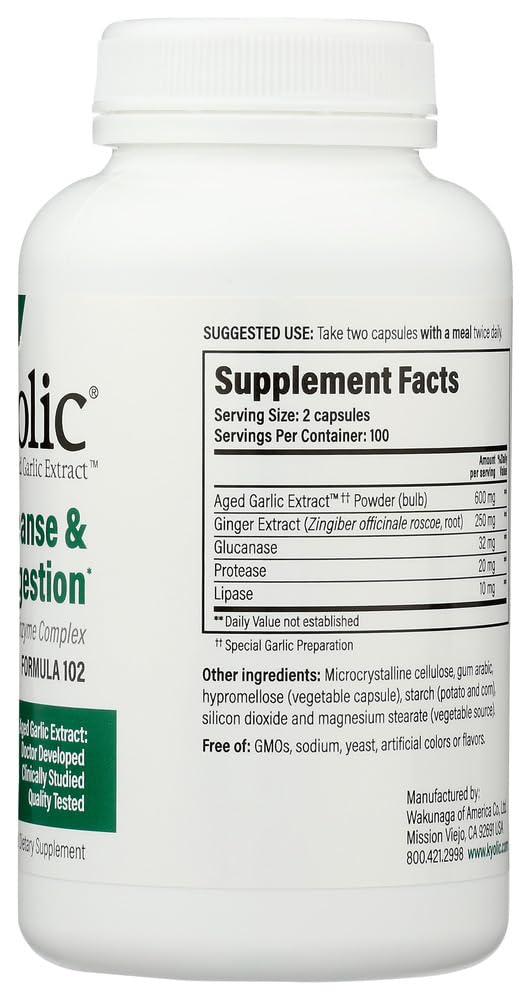 Digestive balance and GI cleansing with Kyolic Formula 102