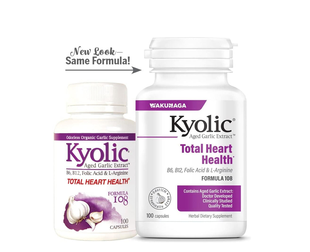 Close-up of ingredients: Aged Garlic Extract with Vitamin B6, B12, folate and L-Arginine