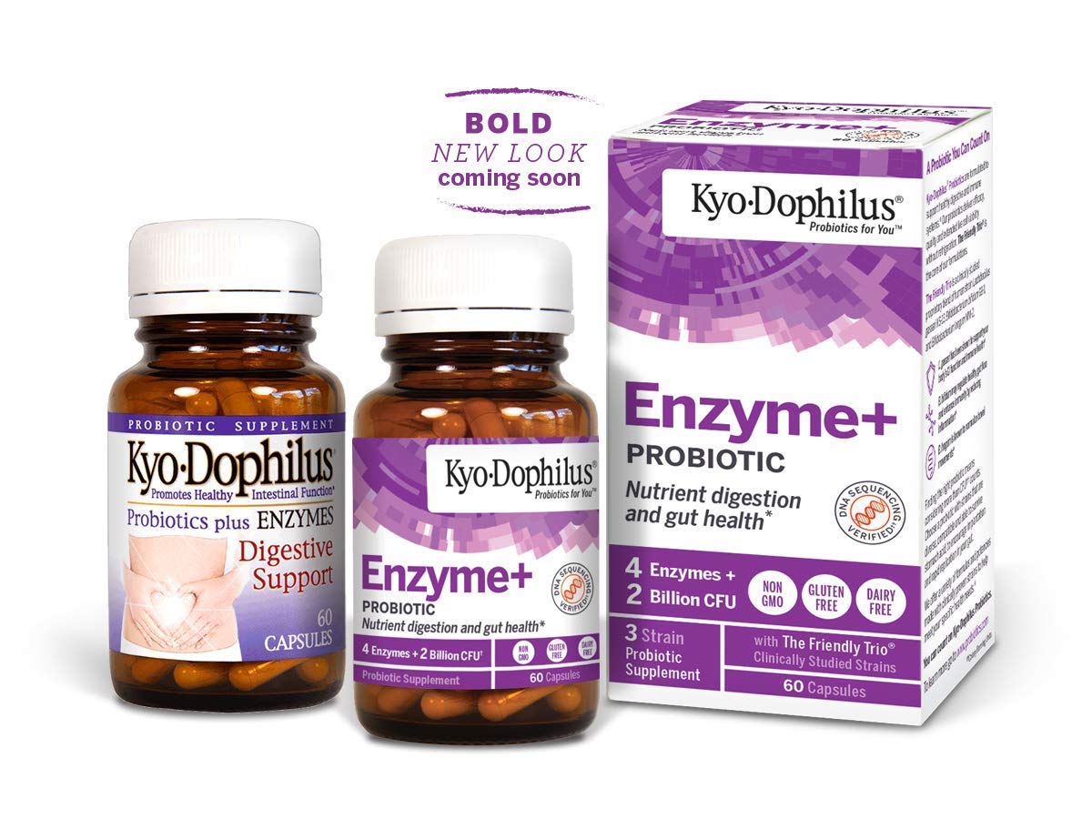 Kyolic Kyo-Dophilus Enzymes Probiotic packaging and 60 capsules