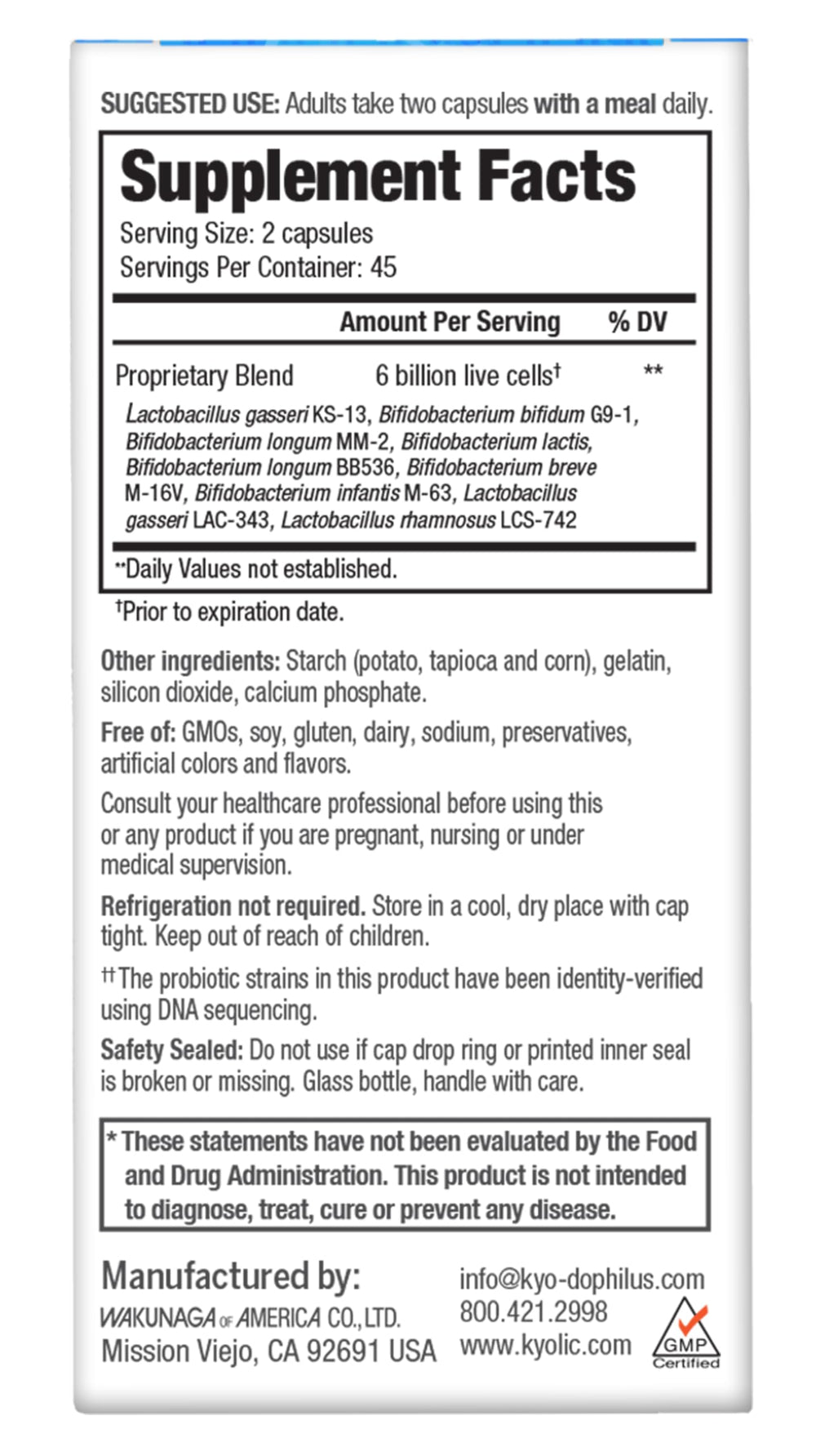 Label highlights non-GMO, gluten-free, dairy-free