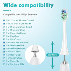 Replacement heads compatible with Philips Sonicare HX3-HX9 models