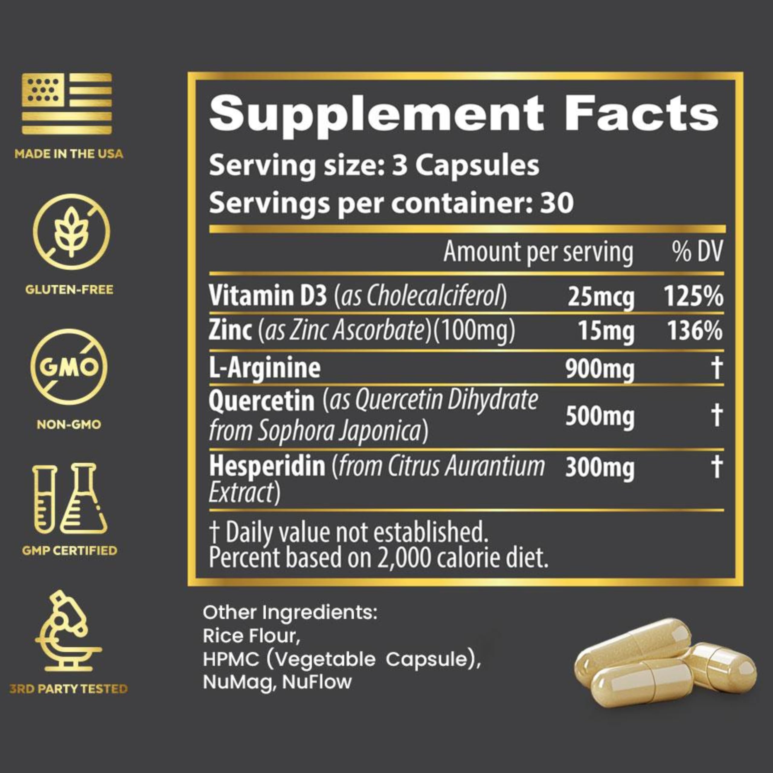 L-Arginine and Hesperidin energy support ingredients