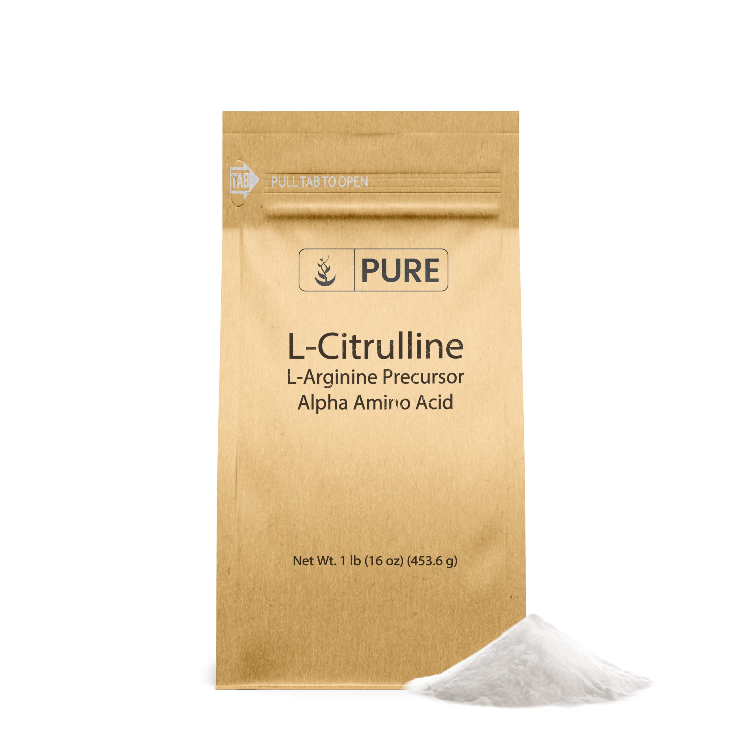 Pure L-Citrulline powder (1 lb) with simple packaging