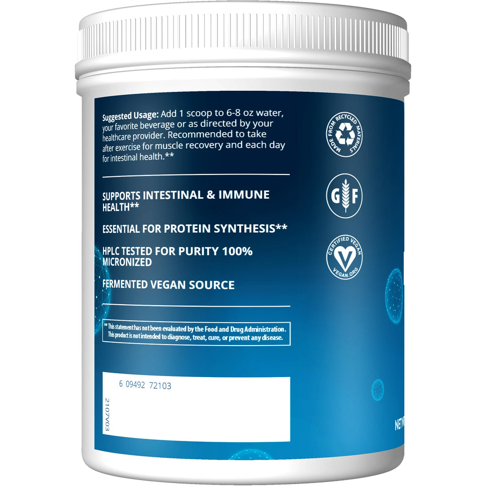 L-Glutamine powder supporting muscle recovery and gut health