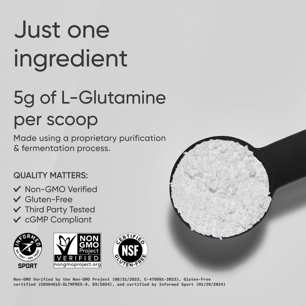 L-Glutamine powder with measuring scoop