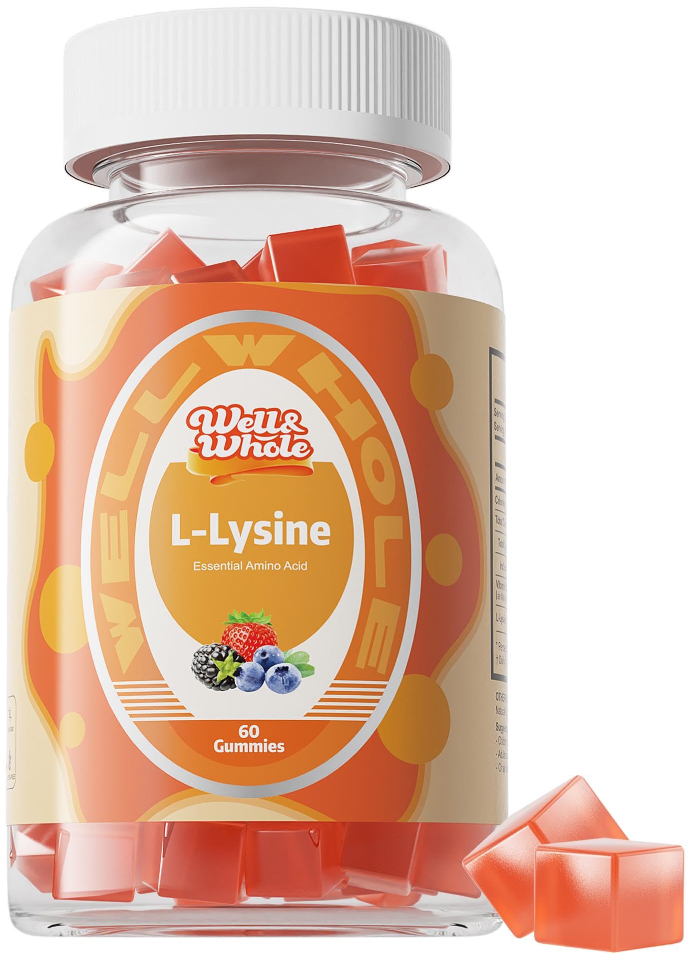 Well&Whole L-Lysine Gummies bottle label showing 1000mg per serving