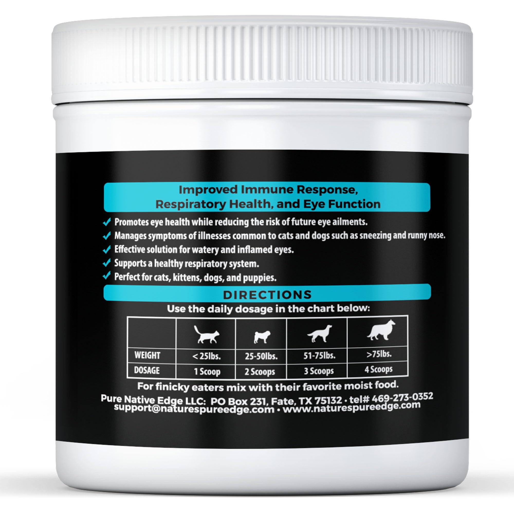 L-Lysine powder packaging ready to use for cats and kittens