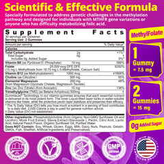 Close-up of L-MethylFolate and B12 gummies