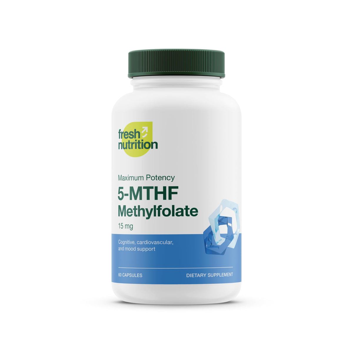 Bottle of L Methylfolate 15mg capsules