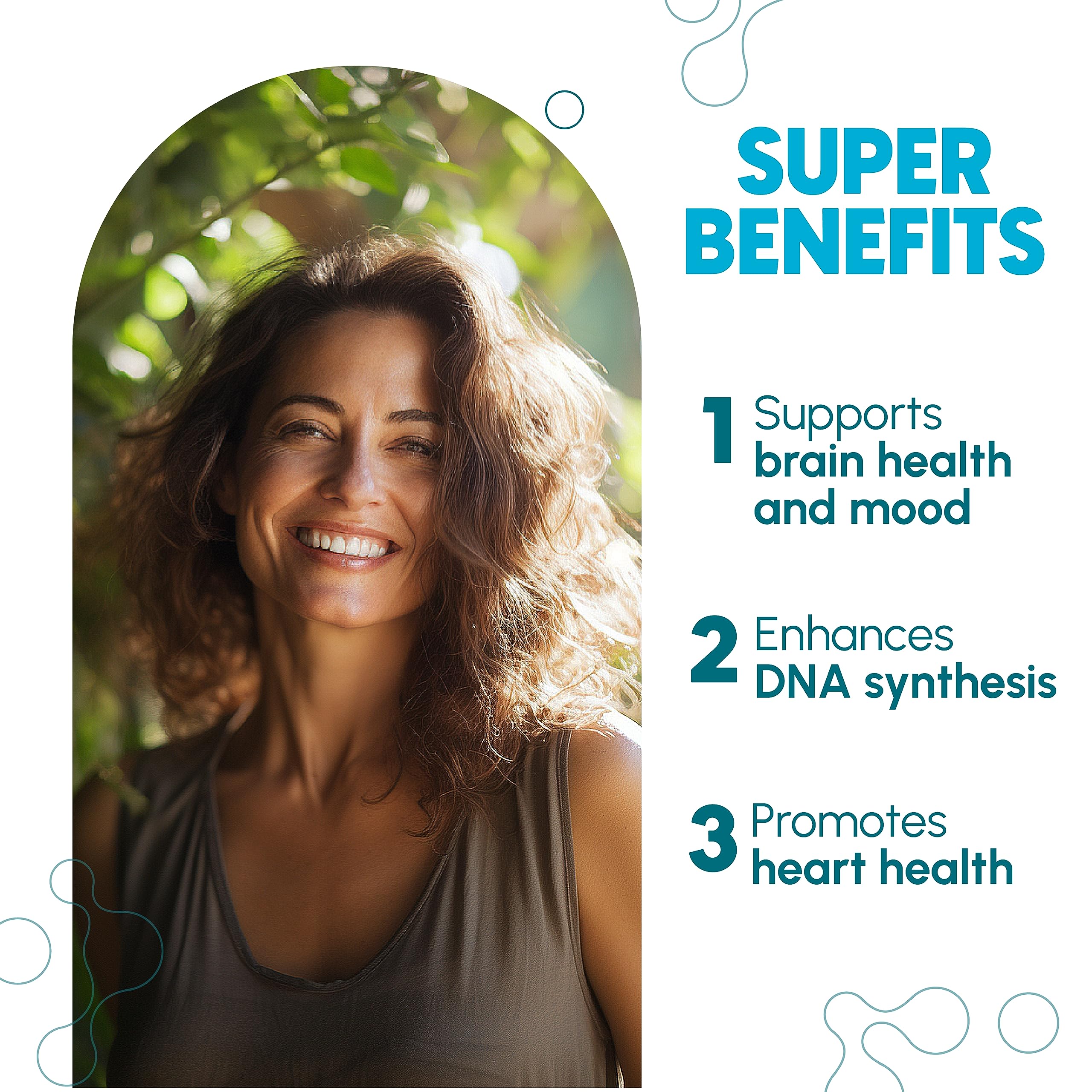 Gluten-free folate supplement bottle