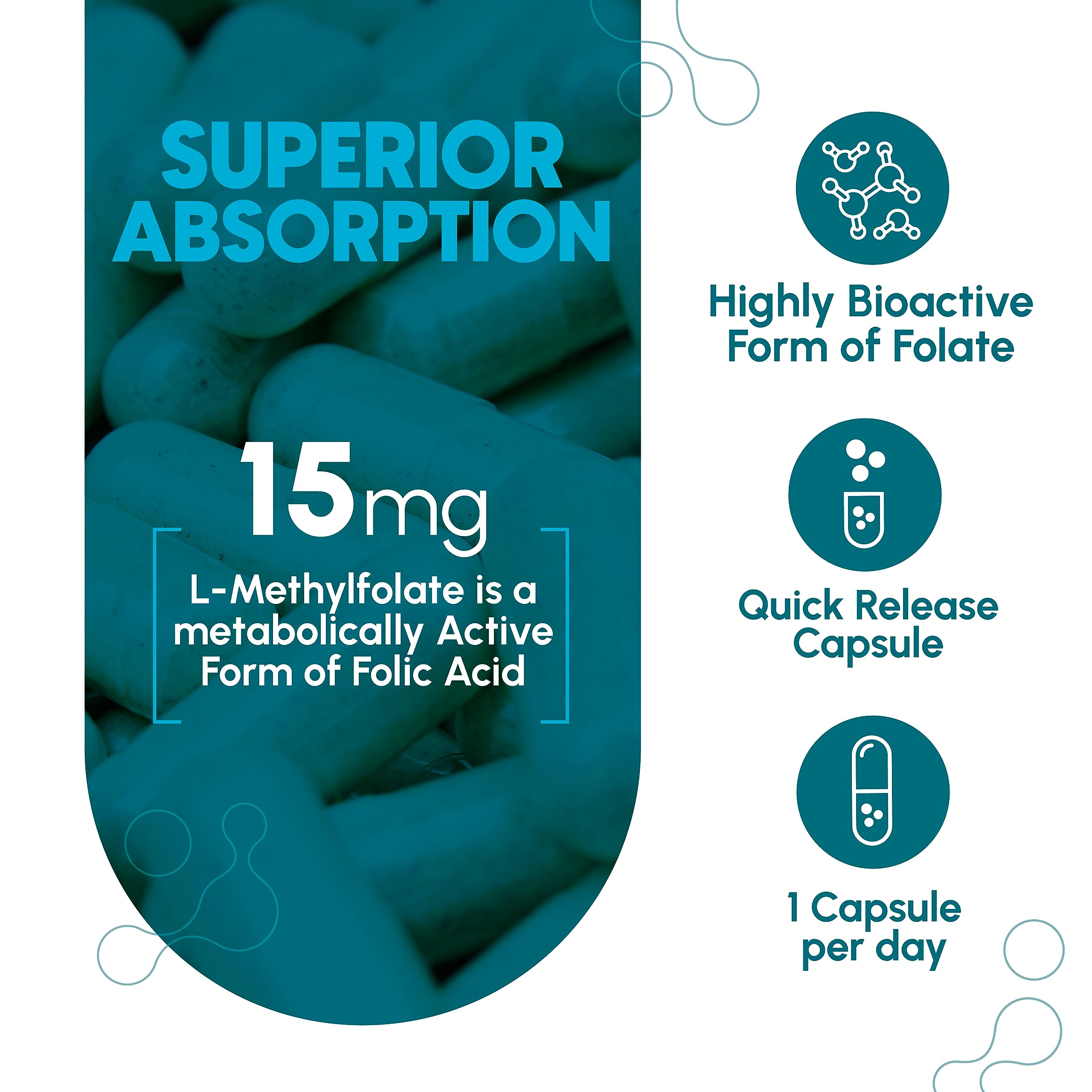 Non-GMO vegan folate supplement label