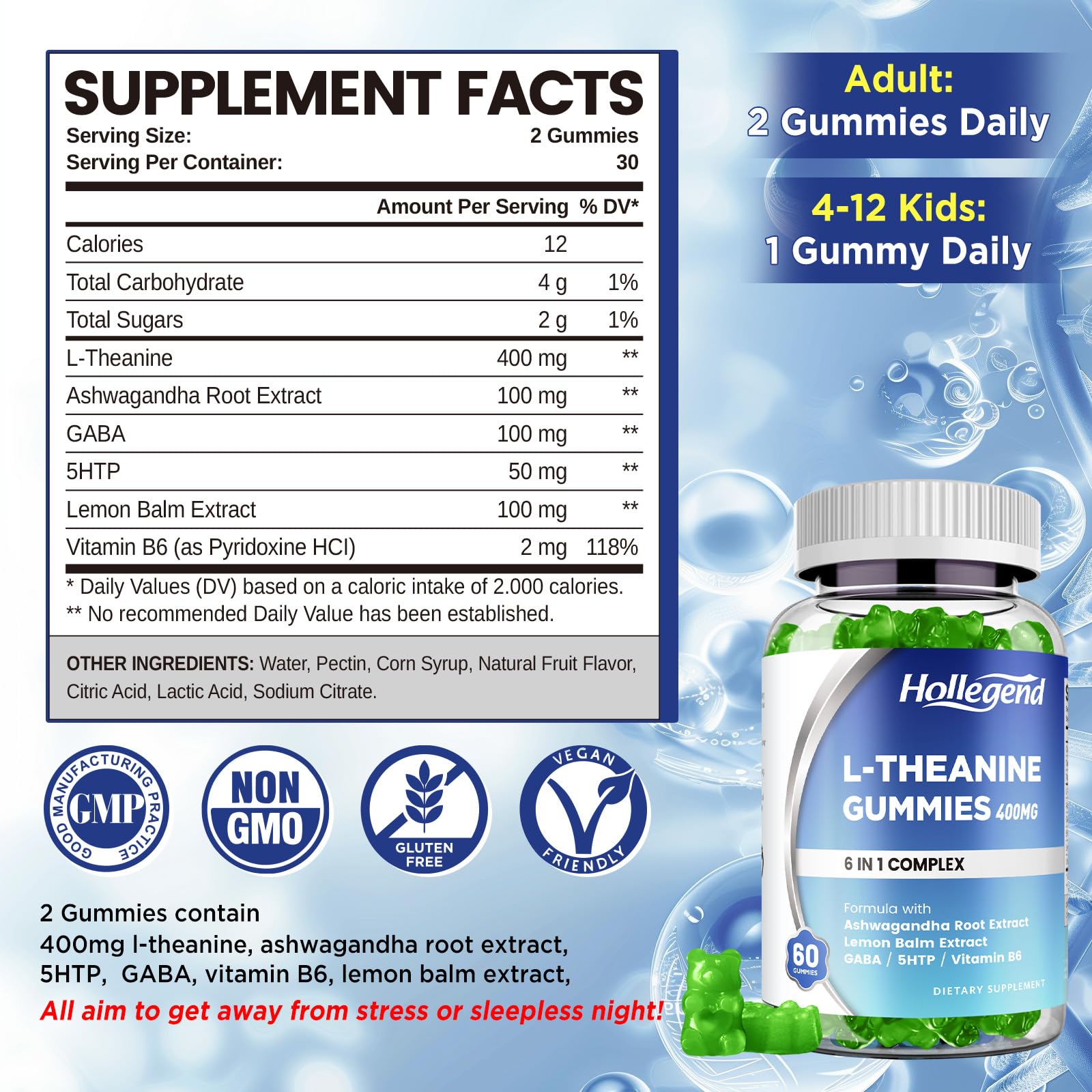 Two bottles included in the package with a total of 120 gummies