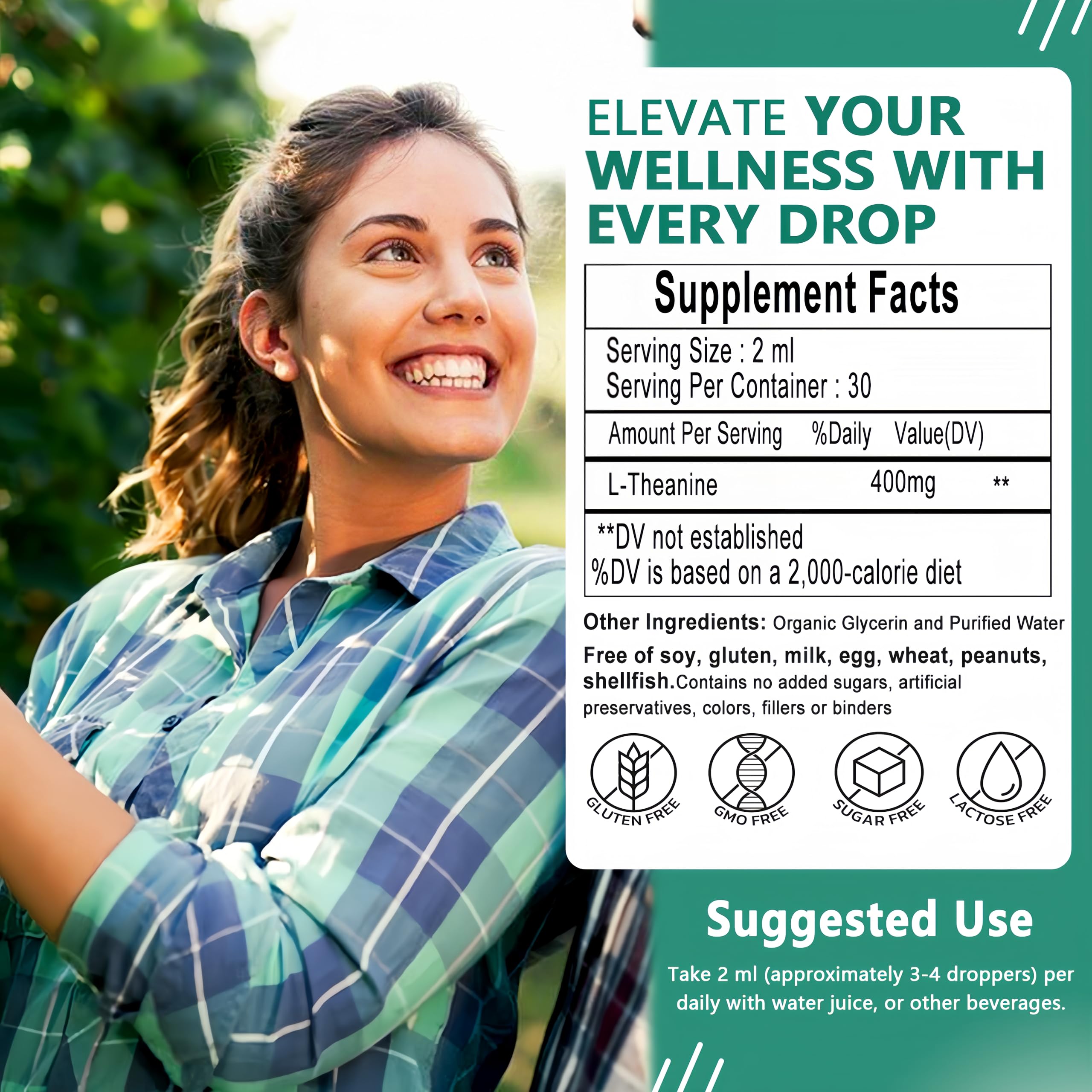 Non-GMO and gluten-free icons on the product label