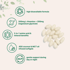 2-in-1 amino acid and mineral complex softgels label highlight